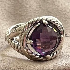 David Yurman eternity Ring with beautiful amethyst Gemstone